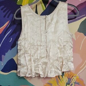 Elegant Cream Sleeveless Blouse